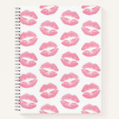 Roze lippen, patroon van lippen, roze lippenstift, notitieboek (Voorkant)