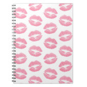 Roze lippen, patroon van lippen, roze lippenstift, notitieboek (Voorkant)