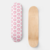 Roze lippen, patroon van lippen, roze lippenstift, persoonlijk skateboard (Voorkant)