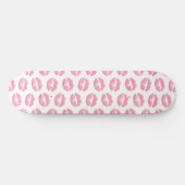 Roze lippen, patroon van lippen, roze lippenstift, persoonlijk skateboard (Horizontaal)