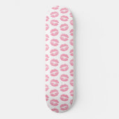 Roze lippen, patroon van lippen, roze lippenstift, persoonlijk skateboard (Voorkant)