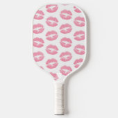 Roze lippen, patroon van lippen, roze lippenstift, pickleball paddle (Voorkant)