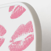 Roze lippen, patroon van lippen, roze lippenstift, pickleball paddle (Links Detail)