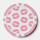 Roze lippen, patroon van lippen, roze lippenstift, poker chips (Voorkant)