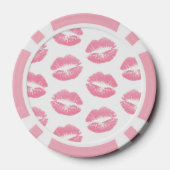 Roze lippen, patroon van lippen, roze lippenstift, poker chips (Achterkant)