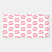 Roze lippen, patroon van lippen, roze lippenstift, spandoek (Horizontaal)