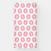 Roze lippen, patroon van lippen, roze lippenstift, spandoek (Verticaal)