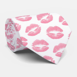 Roze lippen, patroon van lippen, roze lippenstift, stropdas