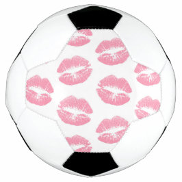 Roze lippen, patroon van lippen, roze lippenstift, voetbal