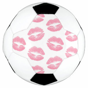 Roze lippen, patroon van lippen, roze lippenstift, voetbal