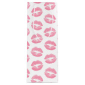 Roze lippen, patroon van lippen, roze lippenstift, wijn cadeautas (Voorkant)