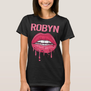 Roze Lippen - Robyn Naam T-shirt
