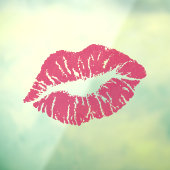 Roze Lippen Statische Glas Decal (Vel 3)