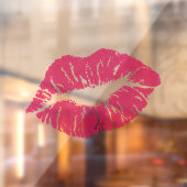 Roze Lippen Statische Glas Decal (Vel 2)