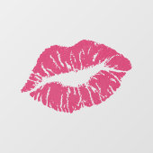 Roze Lippen Statische Glas Decal (Vel)
