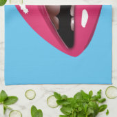 roze lippen theedoek (Gevouwen)