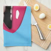 roze lippen theedoek (Quarter Fold)