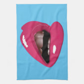 roze lippen theedoek (Verticaal)