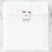 Roze lippen Ventilator lange zweetklemmen Uitgebre Ronde Sticker (Tas)