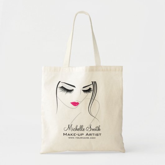 Roze lippen Ventilator lange zweetklemmen Uitgebre Tote Bag (Voorkant)