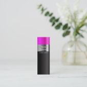 Roze lippenmake-up mini visitekaartje (Staand voorkant)