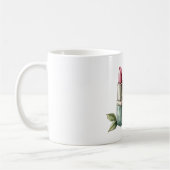 Roze Lippenstift Bloem Koffiemok (Links)