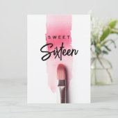 Roze lippenstift borstel Moderne zoete zestien ver Kaart (Staand voorkant)