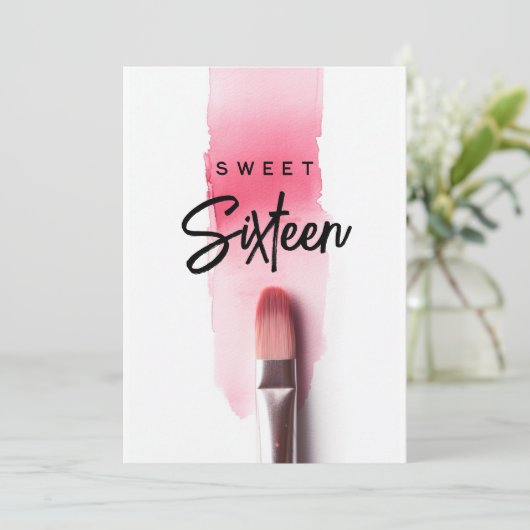 Roze lippenstift borstel Moderne zoete zestien ver Kaart (Staand voorkant)