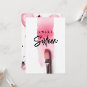 Roze lippenstift borstel Moderne zoete zestien ver Kaart (Voorkant / Achterkant in situ)