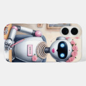 Roze Lippenstift Grace AI Robot Meisjesachtige Tec Case-Mate iPhone Case (Achterkant (horizontaal))