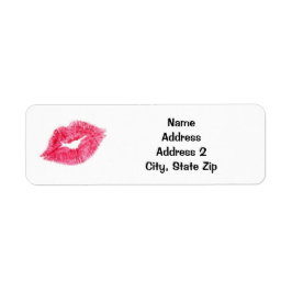 Roze lippenstift kus etiket