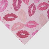 Roze Lippenstift Kus Naadloos Patroon Tissuepapier (Detail)