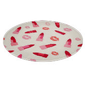 Roze Lippenstift Kus Patroon Snijplank (Hoek)