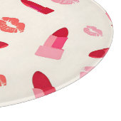 Roze Lippenstift Kus Patroon Snijplank (Hoek)