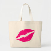 Roze lippenstift kus popart grote tote bag (Voorkant)