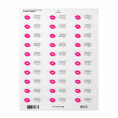 Roze lippenstift kus retour adres label (Full Sheet)