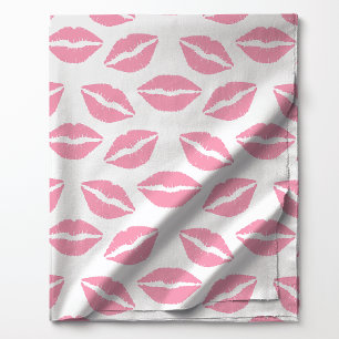 Roze Lippenstift Kusjes Patroon Stof