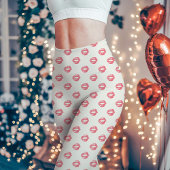 Roze lippenstift kusprint leggings
