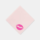 Roze lippenstift kusprint servetten (Hoek)