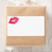 Roze lippenstift kusprintlabel etiket (Insitu)