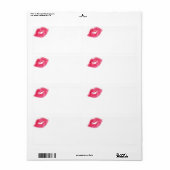 Roze lippenstift kusprintlabel etiket (Full Sheet)