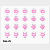 Roze Lippenstift Lip Vlek Make-up Schoonheid Ronde Sticker (Vel)