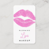 Roze Lippenstift Lip Vlek Make-up Social Media Visitekaartje (Voorkant)