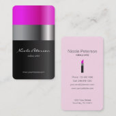 Roze lippenstift - make-up artiest visitekaartje (Voorkant / Achterkant)