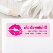 Roze lippenstift merk retro retouradres etiket (Insitu)