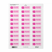 Roze lippenstift merk retro retouradres etiket (Full Sheet)