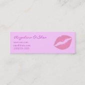 Roze lippenstift mini visitekaartje (Voorkant)