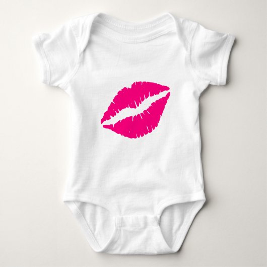 Roze lippenstift pop art romper (Voorkant)