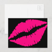 Roze lippenstift pop kunst briefkaart (Voorkant / Achterkant)