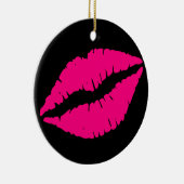 Roze lippenstift pop kunst keramisch ornament (Rechts)